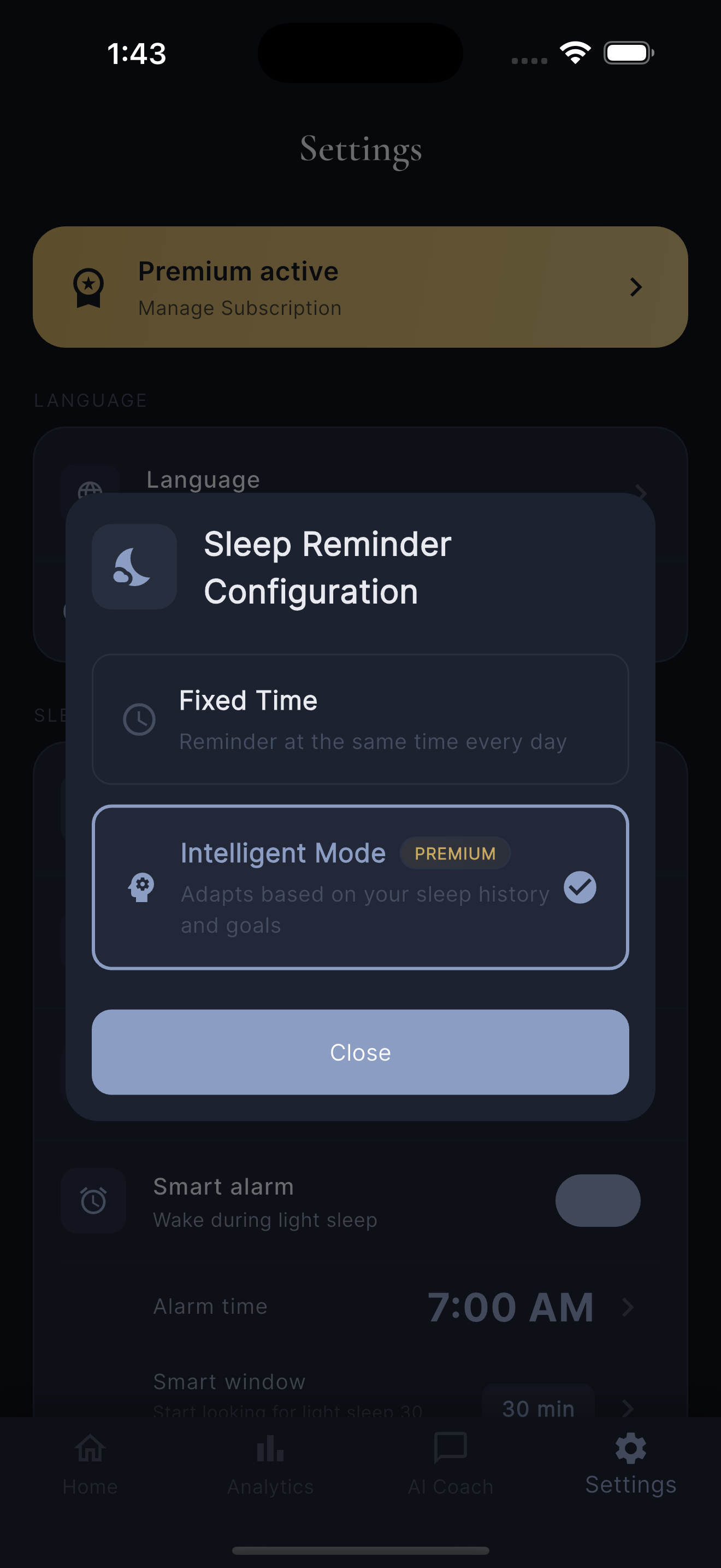 DreamIQ connected to Apple Watch, Fitbit, Garmin and Oura wearables